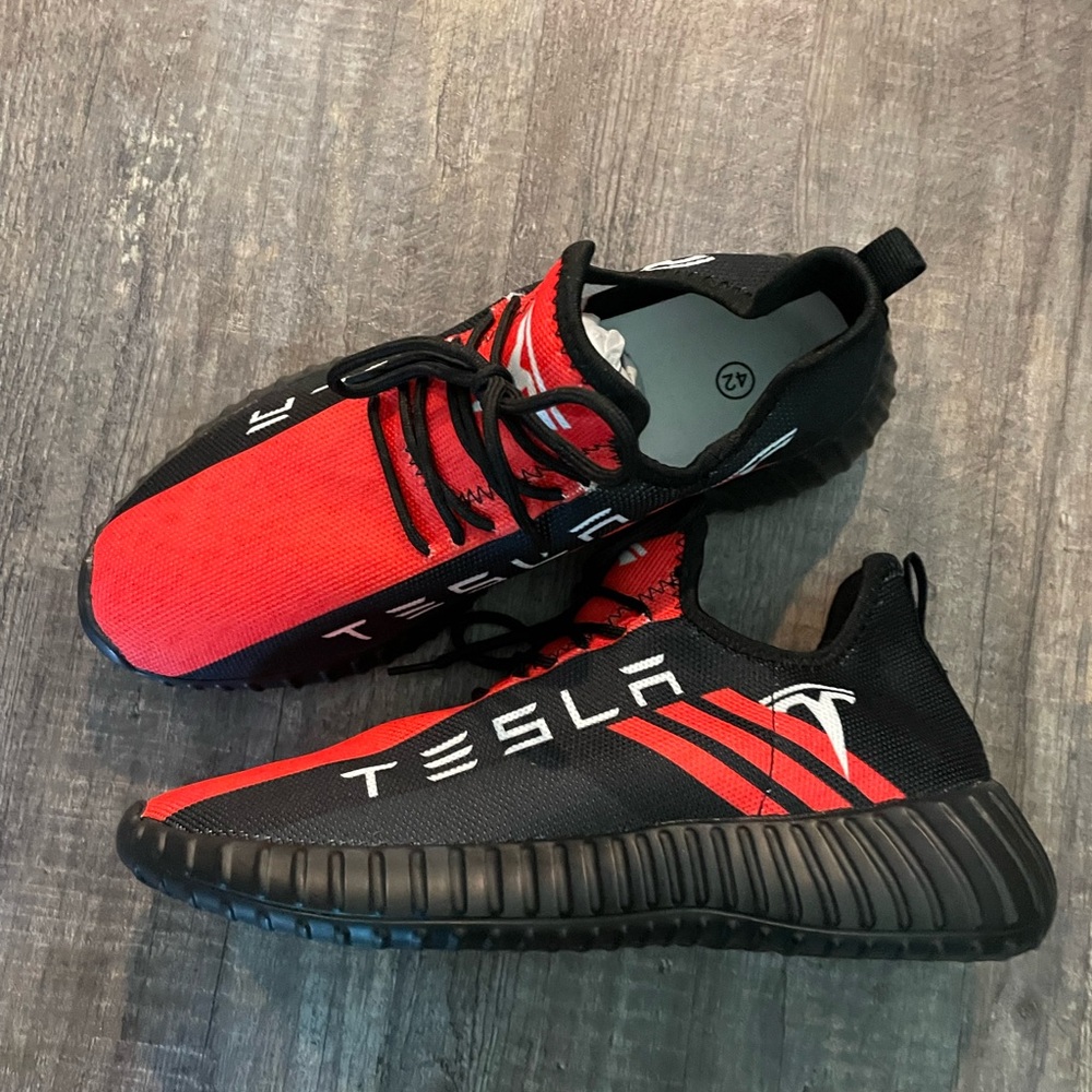 Tesla Red and Black Athletic Shoes